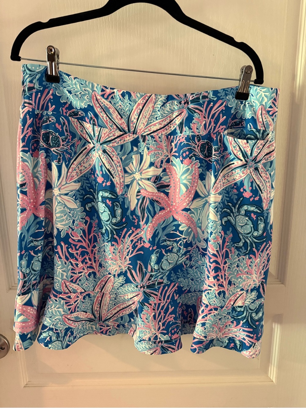 Simply Southern | Women’s Blue & Pink Tropical Print A-Line Skort Size XXL